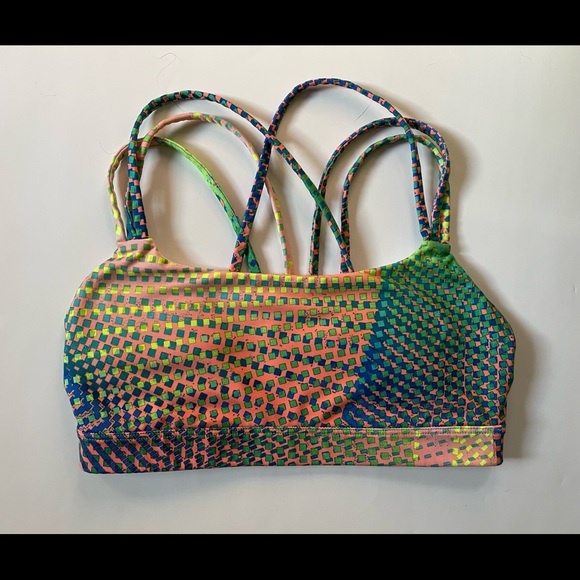 🆕 [GAP FIT] Multicolor Cross-back Sports Bra Sz: XS 🧡💛💚❤️💙💜 - Picture 7 of 8